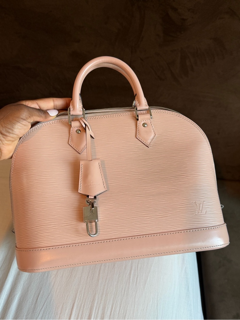 Louis Vuitton Pink Alma BB Epi Leather Top-Handle Satchel